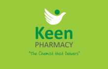 Keen Pharmacy Logo out of green background